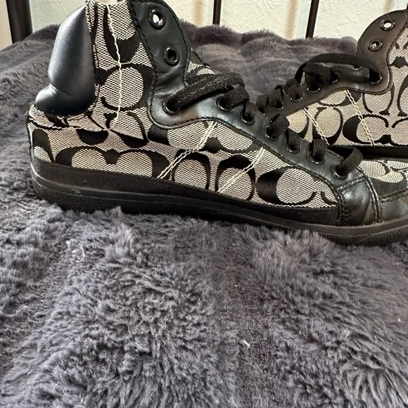 Coach Ellis High Top Sneakers Black and Gray US Women’s Size 8.5 Y2K - Picture 10 of 12